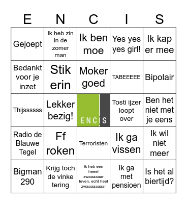 Encpiration Day Bingo Card