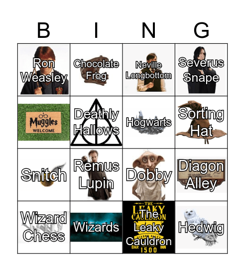 SIMSAM Harry Potter Bingo Card