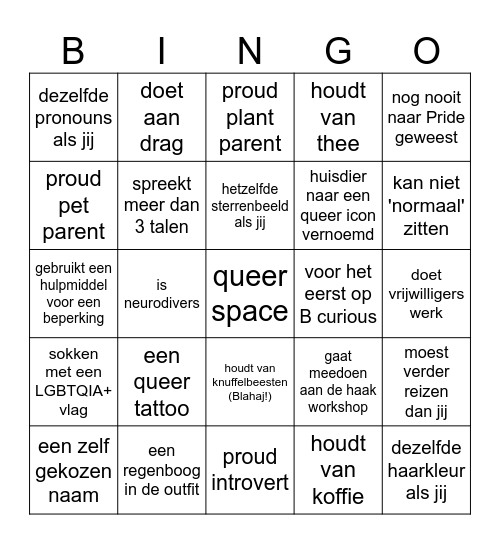 Queer talks Bingo Card