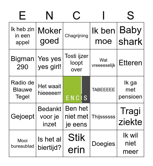 Encpiration Day Bingo Card