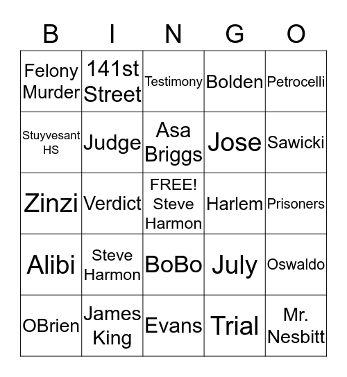MONSTER Bingo Card
