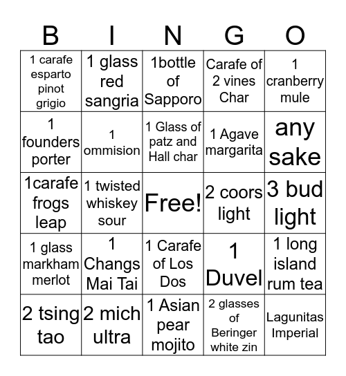 LBW BINGO Card