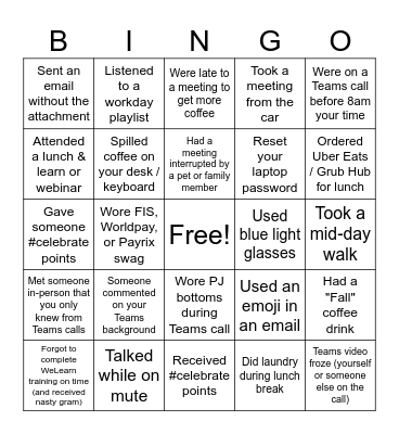 WP4P After Party BINGO Card
