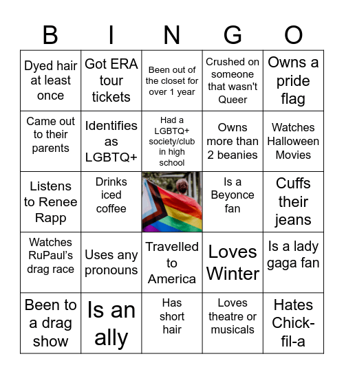 LGBTQ+ Bingo Card