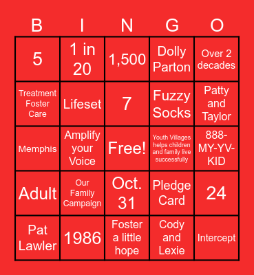 TFC Bingo Card