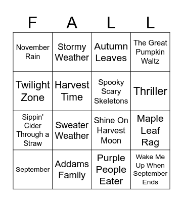 21ST NIGHT OF SEPTEMBER Bingo Card