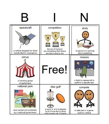 23-24 N2Y Vocabulary Bingo Card