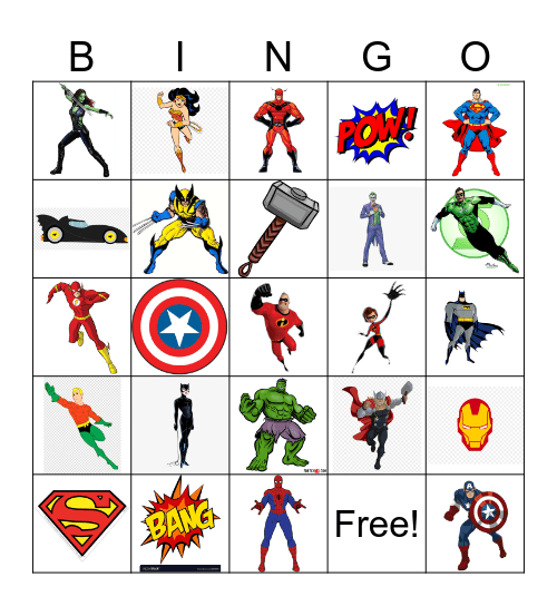 SUPERHERO BIRTHDAY Bingo Card