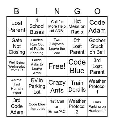 Free Day Bingo Card