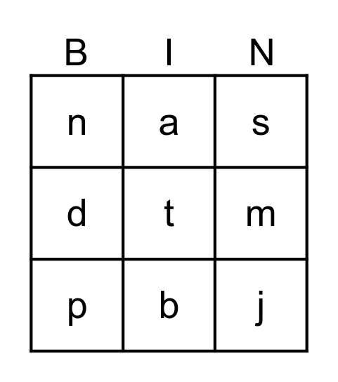 AAR  sounds group 1-2 Bingo Card