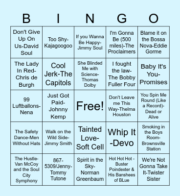 SVE Boombox Bingo Card