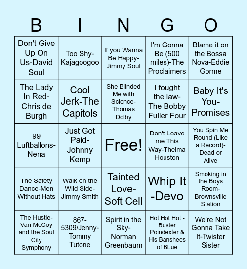 SVE Boombox Bingo Card