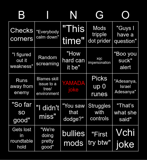 ELDEN WITH PRIDER BE LIKE: Bingo Card