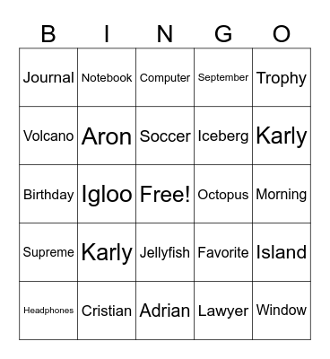 Bingo Card