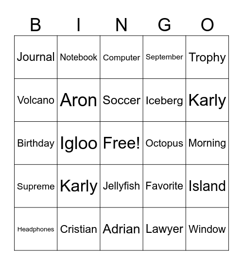 Bingo Card