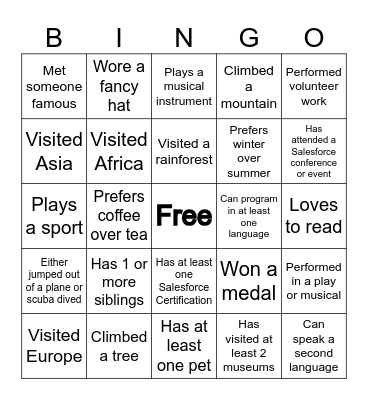 #Team Cindy Bingo Card