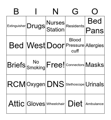 Safety Bingo Card