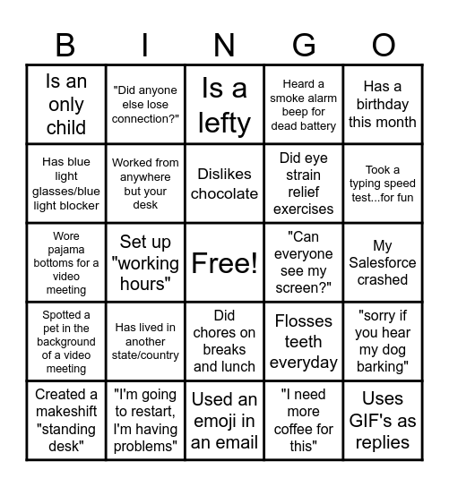 #WFM Bingo Card