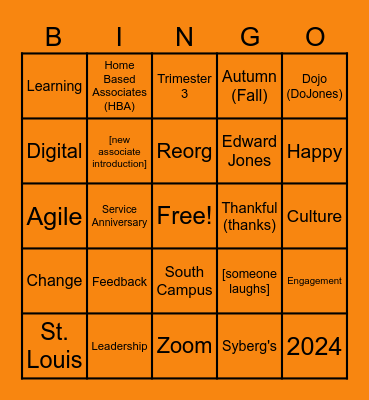 TCC October All Hands BINGO Card