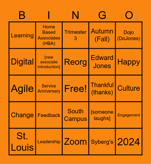 TCC October All Hands BINGO Card