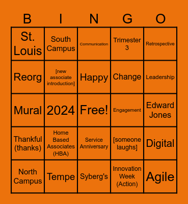 TCC October All-Hands - Bingo Card