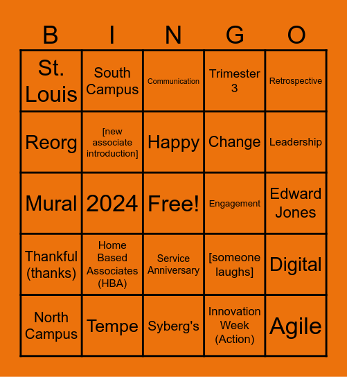 TCC October All-Hands - Bingo Card
