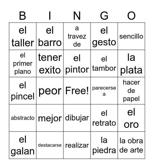 Capitulo 2 Bingo Card