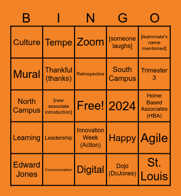TCC October All-Hands - Bingo Card