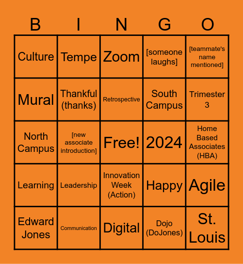 TCC October All-Hands - Bingo Card