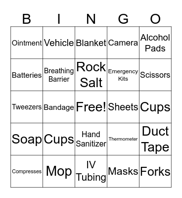 Safety Bingo Card