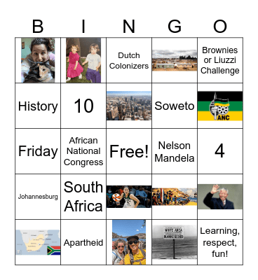 History Vocabulary Bingo! Bingo Card