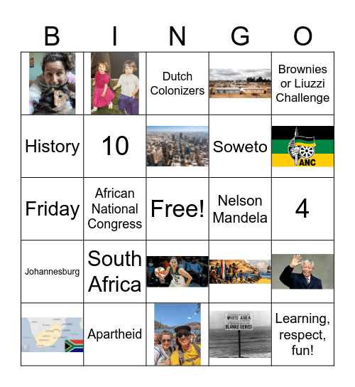 History Vocabulary Bingo! Bingo Card