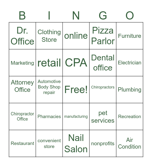 Retriever Bingo Card