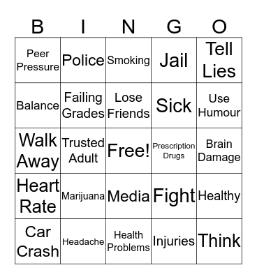 Alcohol Bingo Card