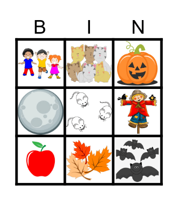 Mouse's First Halloween Bingo Card