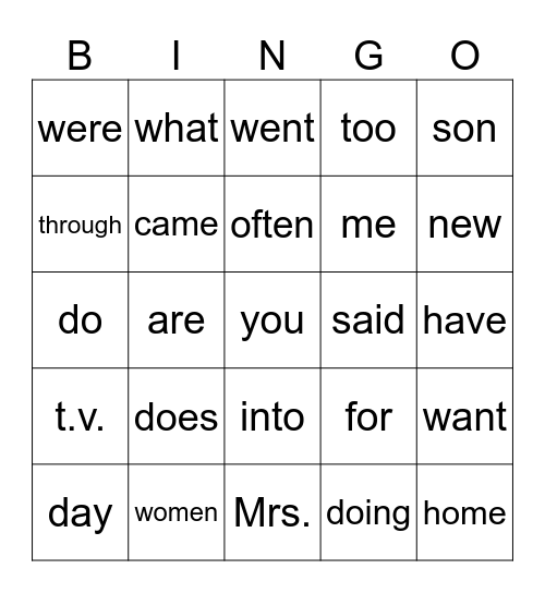 40 Bingo Card