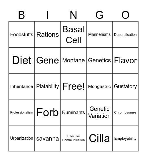 Week of September 18 Bingo Card