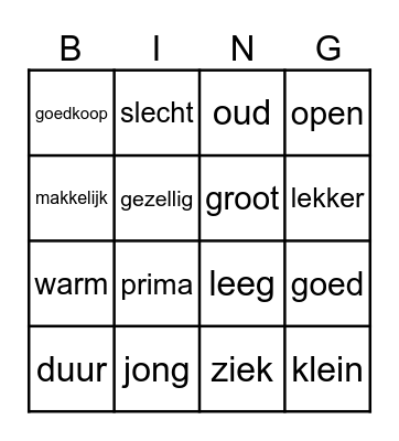 thema 3 Bingo Card
