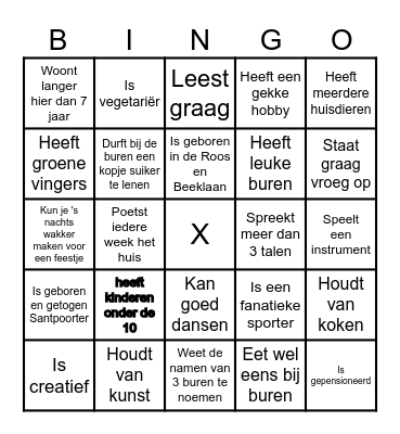 Burendag 2023 Roos en Beeklaan Bingo Card