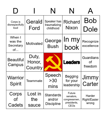 Thayer Bingo Card