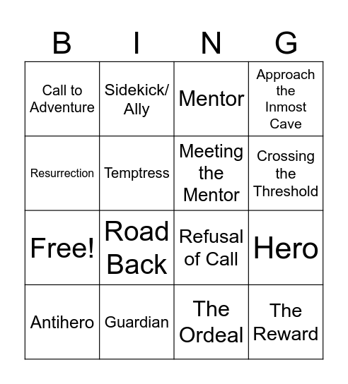 Archetype Bingo Card