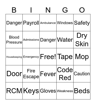 Safety Bingo Card