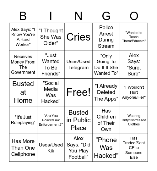 Chomo Bingo Card