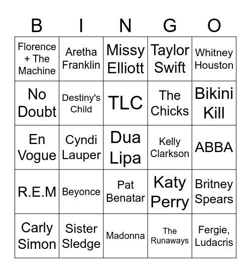 Music Bingo #34 (Barbie) Bingo Card