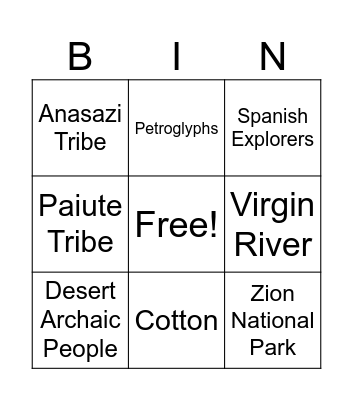 History of St. George Bingo Card