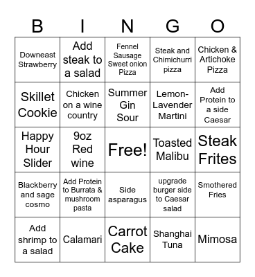 Thursday, Sept 21, 2023 Bingo Card