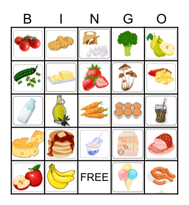 FOOD Bingo Card