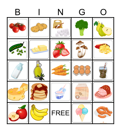 FOOD Bingo Card