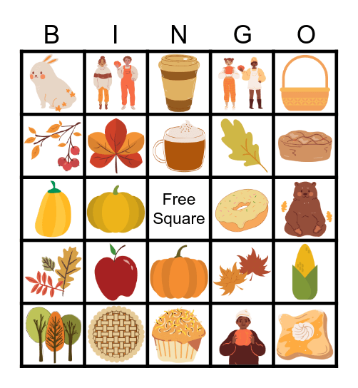 The Colors and Things of Fall Bingo Card