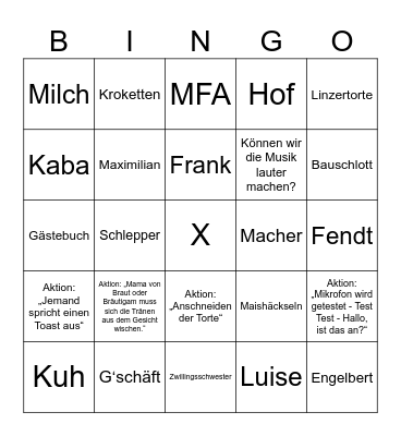 LENA & SILAS Bingo Card